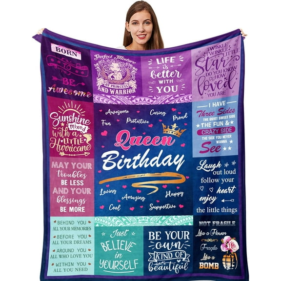 Birthday Gifts For Women - Birthday Gift For Women 50"x60" Throw Blanket, Daughter/Grandma/Mom Birthday Gifts, Birthday Gifts For Wife Girlfriend, Womens Birthday Gifts, Birthday Decorations Blankets