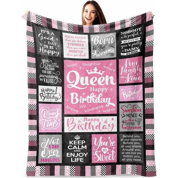Birthday Gifts for Women, Birthday Gifts for Best Friend Woman, Women Birthday Gift Ideas, Happy Birthday Gifts for Women, Gifts for Women Who Have Everything Throw Blanket 60"x50"
