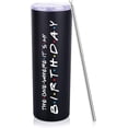 thumbnail image 1 of Birthday Gifts For Women Birthday Gifts For Mom Sister Birthday Gifts From Sister 20oz Skinny Wine Tumble Birthday Gifts For Friends Female Birthday Gifts For Her Black Wine Cup With Straw Lip, 1 of 5