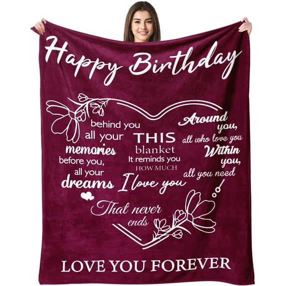 Birthday Gifts for Women, Birthday Gifts for Women Friendship, Unique Happy Birthday Gifts for Her Mom Grandma Wife, Best Birthday Gift Ideas, Happy Birthday Decorations Throw Blanket 50"x60"(Green)
