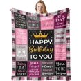 thumbnail image 1 of Birthday Gifts for Women Blanket 150x130CM, Gifts for Women Birthday Unique, Happy Birthday Decorations for Women, Womens Birthday Gifts, Ladies Gifts Birthday for Her Friends Sister Wife Mum Grandma, 1 of 6