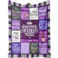 thumbnail image 1 of Birthday Gifts for Women, Friendship Blanket Purple 60"X50", Happy Birthday Decorations for Women, Gift for Women Birthday Unique, Womens Birthday Gift Ideas for Best Friend Mom Sister Wife Grandma, 1 of 6