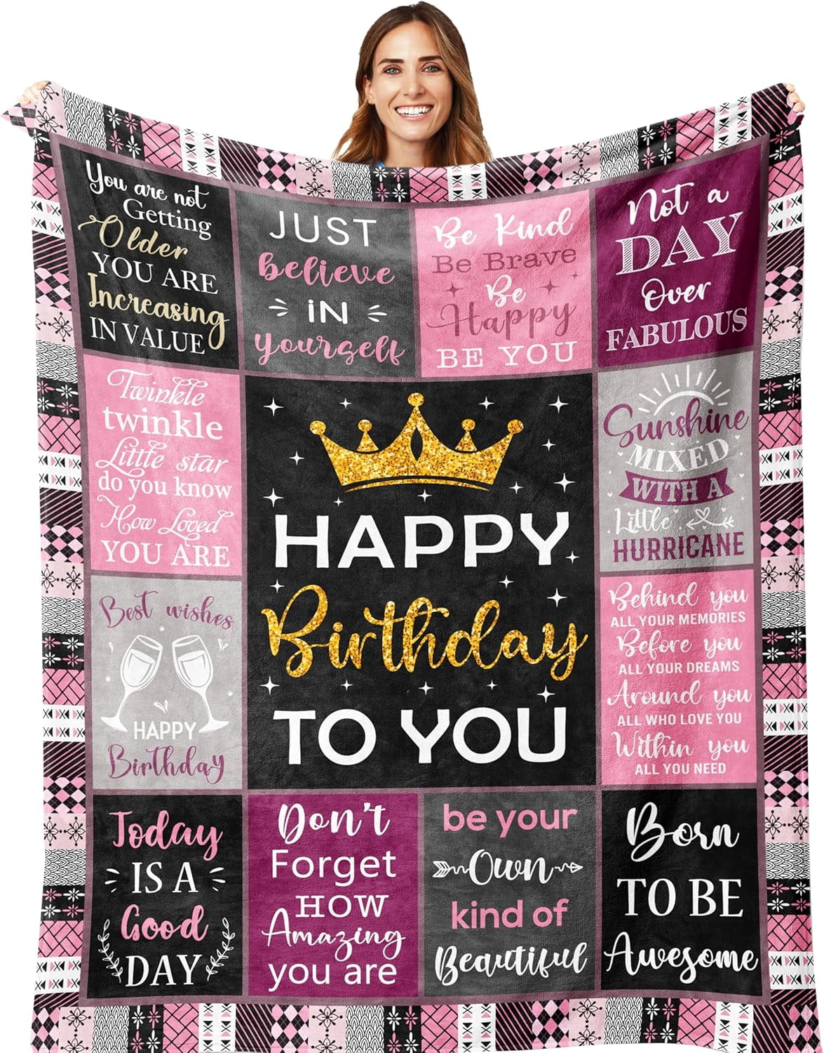 Birthday Presents For Women, Pink Prosecco Rose Wine Gift Set, Unique