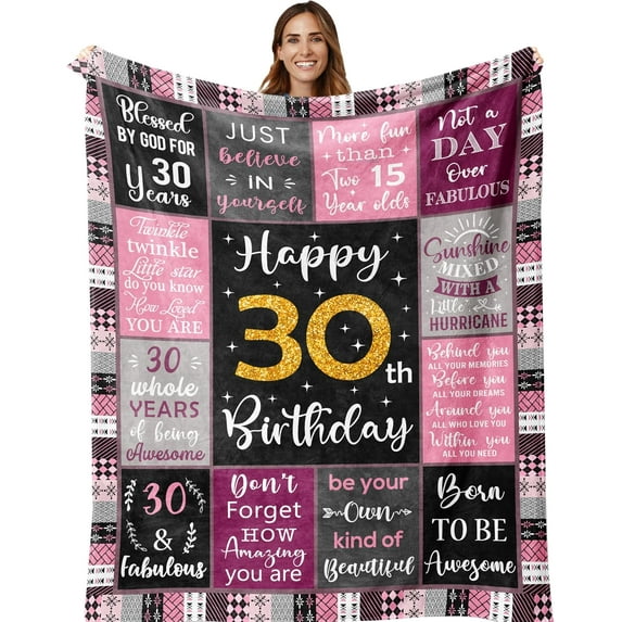 Birthday Gifts for Women/Girls/Her, Happy Birthday Decorations Blanket 50"X60", Gifts for Women Birthday Unique, Birthday Gifts for Mom/Daughter/Friend/Sisters, Women Birthday Gift Ideas
