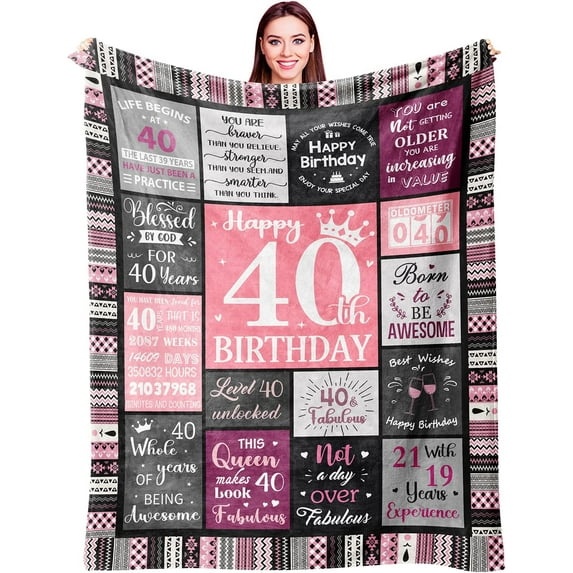 Birthday Gifts for Women Girls Throw Blanket 50"X40", Happy Birthday Decorations for Women, Gifts for Women Birthday Unique, Womens Birthday Gift Ideas for Her Friend Mom Sister Wife Grandma