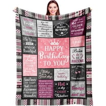 Birthday Gifts for Women Girls Throw Blanket 60"X50", Happy Birthday Decorations for Women, Gifts for Women Birthday Unique, Womens Birthday Gift Ideas for Her Friend Mom Sister Grandma Wife