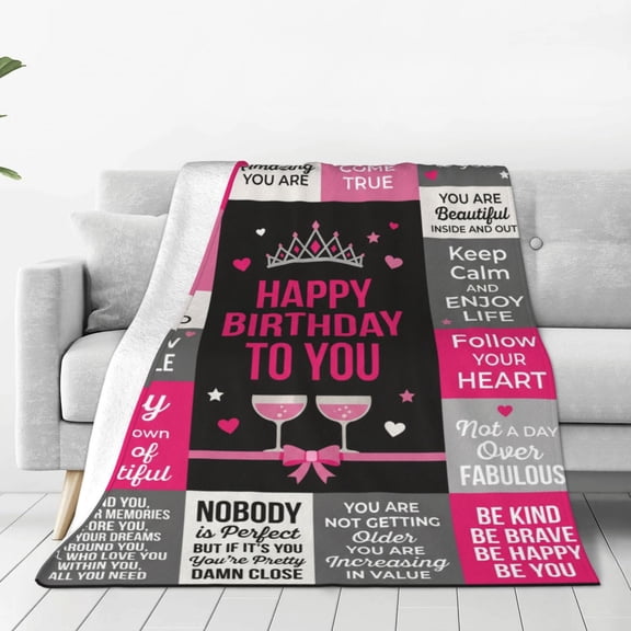 Birthday Gifts for Women - Happy Birthday Decorations Blanket - Gifts for Women Birthday Unique - Womens Birthday Gift Ideas for Her Wife Daughter Mom Sister Friendship - Soft Throw Blanket 50x40