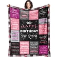 thumbnail image 1 of Birthday Gifts for Women Happy Birthday Decorations Blanket Gifts for Women Birthday Unique Birthday Gifts for Women Friendship Mom Wife Girl Grandma Sister Funny Birthday Gifts Throw Blanket 50"x60", 1 of 5