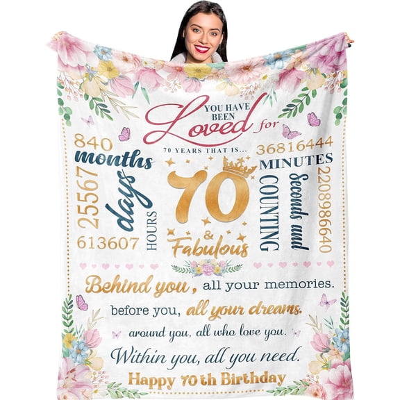 Birthday Gifts for Women/Her/Girls, Gifts for Women Birthday Unique, Womens Birthday Gift Ideas, Bday Gifts for Mom Sister Friend Wife, Happy Birthday Queen Decorations Blanket Throw 60" x 50"