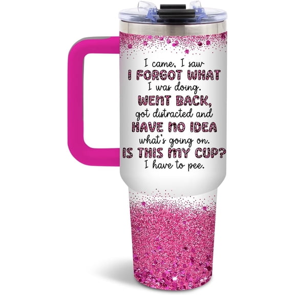 Birthday Gifts for Women, I Came I Saw I Forgot Tumbler 40 Oz, Gag Gifts for Grandma Grandpa Mom Dad Elderly Senior Citizen Old People, Gift for Retirement Birthday Christmas, 1PCS