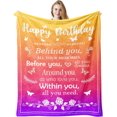 thumbnail image 1 of Birthday Gifts for Women/Men/Her/Him Blanket Yellow Orange&Purple 60"x50", Happy Birthday Decorations Women/Men Throw Blankets, Bday Gift for Women/Men Unique, Best Birthday Gift Ideas, 1 of 5