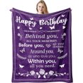 thumbnail image 1 of Birthday Gifts for Women/Men/Her/Him Friendship Blanket Purple 60"x50", Happy Birthday Decorations Women/Men Throw Blanket, Bday Gifts for Women Unique, Best Birthday Gift Ideas, 1 of 6