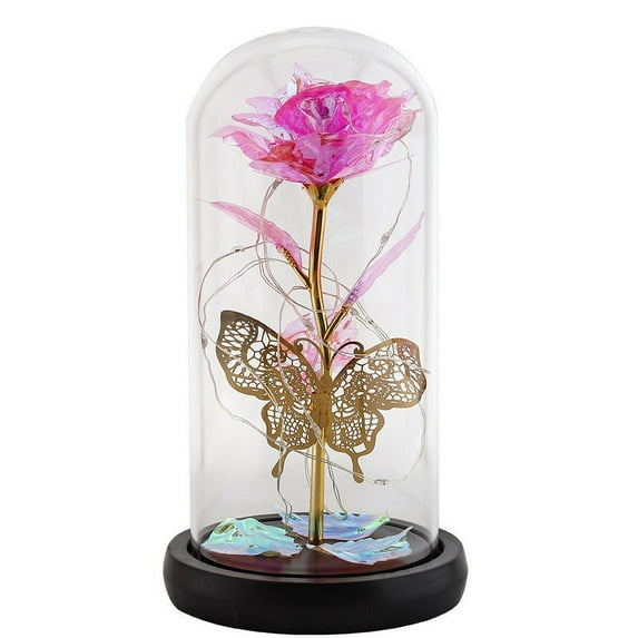 Birthday Gifts for Women Mom Galaxy Glass Roses Forever Preserved Flowers Light up Rose in Dome Gift for Grandma Sister Wife Her Girlfriends Daughter Valentine's Day, Mother's Day, Anniversary