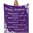 thumbnail image 1 of Birthday Gifts for Women Her Mom Grandma Daughter Purple Blanket Gifts for Women Happy Birthday Gifts 16th 18th 21st 50th Birthday Gifts for Her Bday Gifts for Women Unique Best Birthday Gift Ideas, 1 of 6