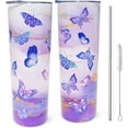 thumbnail image 1 of Birthday Gifts for Women Mom Wife Cute Butterfly Tumblers with Lid and Straw, 20 OZ Butterfly Cup Travel Coffee Mug Spill Proof, Inspirational Gifts for Best Friend Female Sister Daughter Coworker, 1 of 6