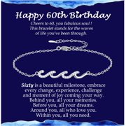 Birthday Gifts for Women Mom Wife Grandma Daughter Friend Bestie Sister, Silver Waves Bracelet Gift for Woman Birthday Gifts Ideas, The Waves of Life Gift for Christmas Mothers Day