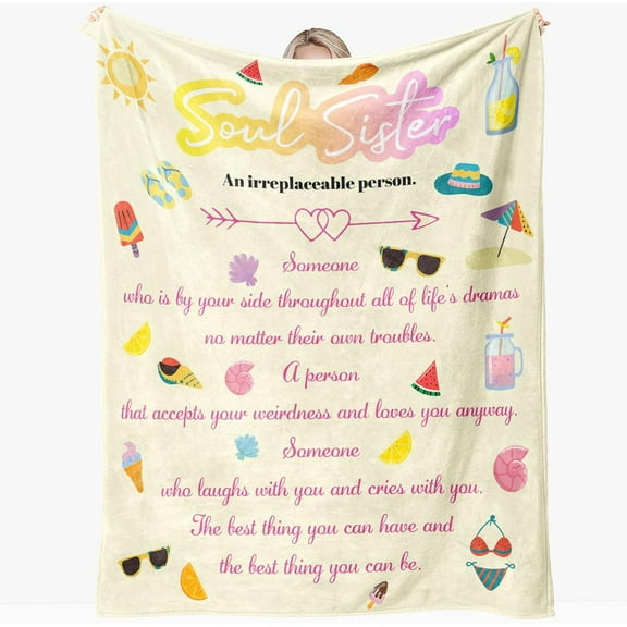 Birthday Gifts for Women Mothers Day Friendship Gifts for Besties BFF Soul Sister Coworker Gifts, Best Friend Blanket, Galentine''s Day Gifts for Friend, Blanket for My Friend, 60"x50"