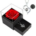 thumbnail image 1 of Birthday Gifts for Women Preserved Red Real Rose Flowers in Glass Dome, Forever Eternal Rose Gift for her Mom Wife Girlfriend on Christmas Birthday Anniversary, 1 of 8
