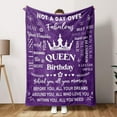 thumbnail image 1 of Birthday Gifts For Women- Queen Birthday Throw Blanket 50"x60", Gifts for Women Birthday Unique, Daughter, Grandma, Mom Birthday Gifts, Women Birthday Gift Ideas for Friends, Wife, Sister, Girlfriend, 1 of 6