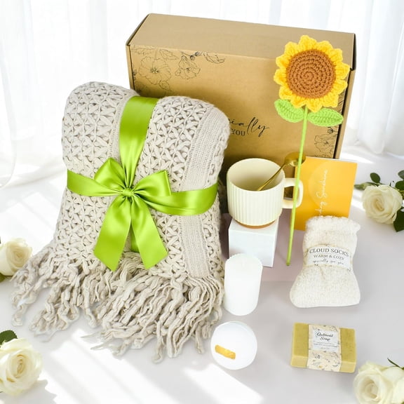 Birthday Gifts for Women, Self Care Gifts Baskets for Women, Get Well Soon Sympathy Gift Spa Set Baskets Care Package Thinking of You Inspirational for Her,Mom,Best Friend,Coworker