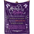 thumbnail image 1 of Birthday Gifts for Women Her Sister Girls Wife, Happy Birthday Decorations, Gifts for Mom Grandma, Gifts for Women Birthday Unique, Women Birthday Gift Ideas, Purple Throw Blanket 50x60, 1 of 6
