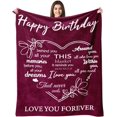 thumbnail image 1 of Birthday Gifts for Women, Birthday Gifts for Women Friendship, Unique Happy Birthday Gifts for Her Mom Grandma Wife, Best Birthday Gift Ideas, Happy Birthday Decorations Throw Blanket 50"x60"(Green), 1 of 5