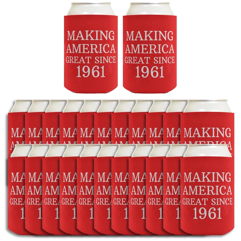 Birthday Gifts for 65th Birthday Making America Great Since 1961 24-pack Can Coolies Coolers