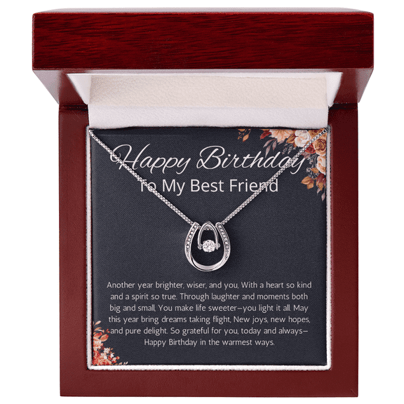 Birthday Gifts for Best Friend Gift Necklace, Birthday Gift Jewelry for BFF, Happy Birthday Friend, Lucky In Love Necklace Friend