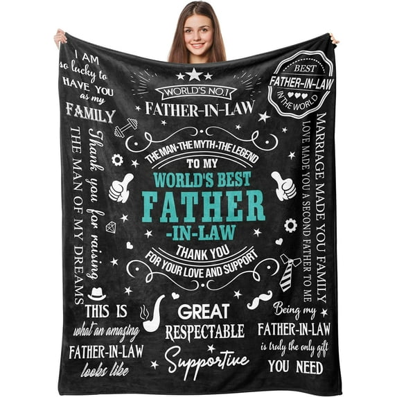 Birthday Gifts for Bonus Dad Blanket 50"x60", Step Dad Gifts from Daughter Son, Bonus Dad Gifts for Fathers Day Christmas