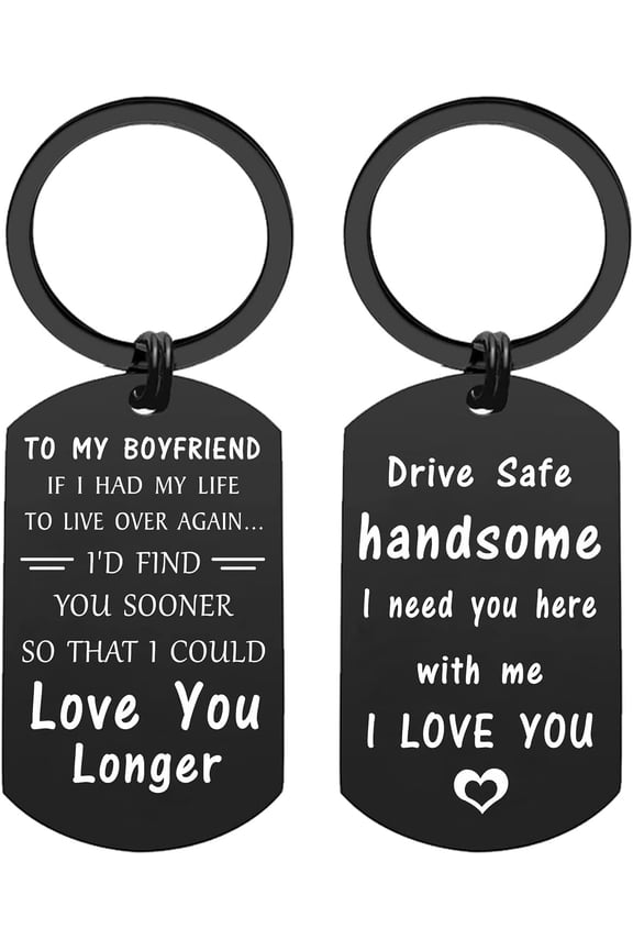 Birthday Gifts for Boyfriend, Drive Safe Keychain for Him from Girlfriend, Valentine's Day Christmas Anniversary Keepsake