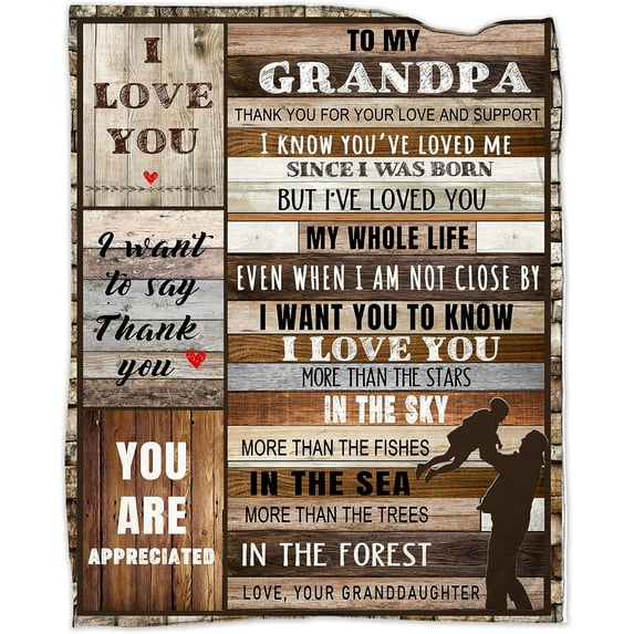 Birthday Gifts for Dad from Daughter - 50''''x60'''' Soft Cozy Flannel Throw Blanket for Christmas, Happy Birthday