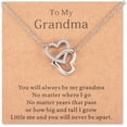 thumbnail image 1 of Birthday Gifts for Grandma Necklace Interlocking Heart Necklace Retirement Christmas Gifts for Grandma from Granddaughter, 1 of 6