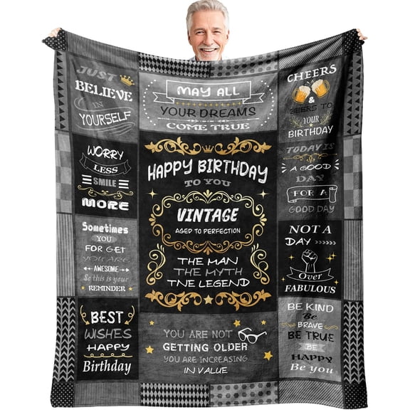 Birthday Gifts for Men,Mens Birthday Gift Ideas,Mens Gifts for Birthday,Birthday Gifts for Him,Happy Birthday Gifts for Men Blanket 50" X 60"