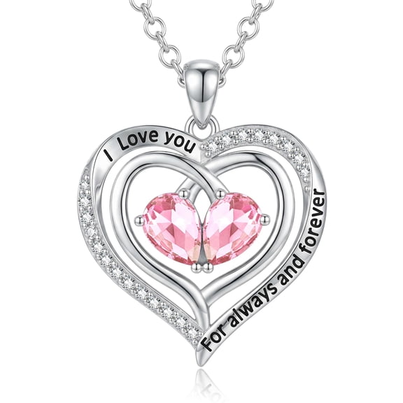 Birthday Gifts for Wife Mom Grandma Her Sterling Silver Heart Necklaces Pendant Jewelry