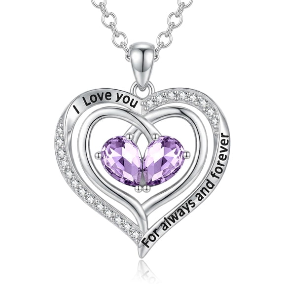 Birthday Gifts for Wife Mom Grandma Her Sterling Silver Heart Necklaces Pendant Jewelry