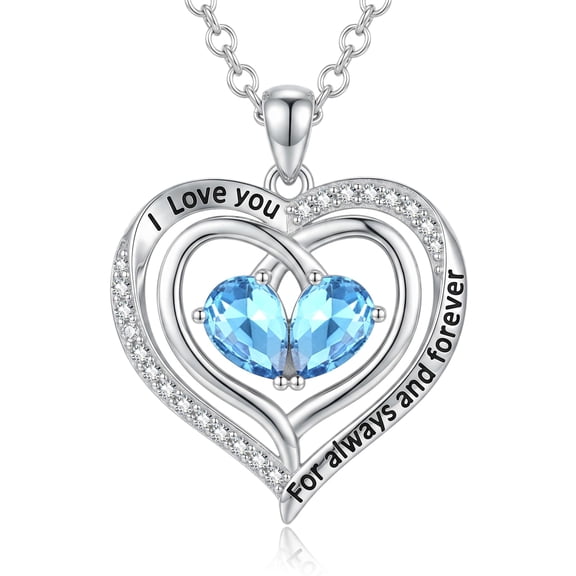 Birthday Gifts for Wife Mom Grandma Her Sterling Silver Heart Necklaces Pendant Jewelry