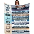 thumbnail image 1 of Birthday Gifts for Wife from Husband-Wife Birthday Gift Ideas 80"x60"Husband to My Wife Blanket Wedding for Her, 1 of 5