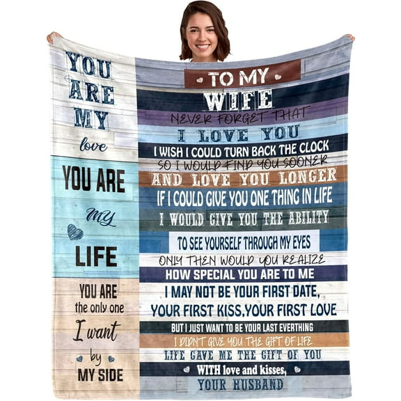 Birthday Gifts for Wife from Husband-Wife Birthday Gift Ideas 80"x60"Husband to My Wife Blanket Wedding for Her