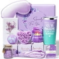 thumbnail image 1 of Birthday Gifts for Women, 10 Pcs Lavender Relaxing Spa Gifts Basket Self Care Gifts Thank You Gifts Bath Set for Her, Purple, 1 of 8