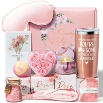 Birthday Gifts for Women, 10 Pcs Rose Relaxing Spa Gifts Basket Self Care Gifts Thank You Gifts Bath Set for Her, Pink