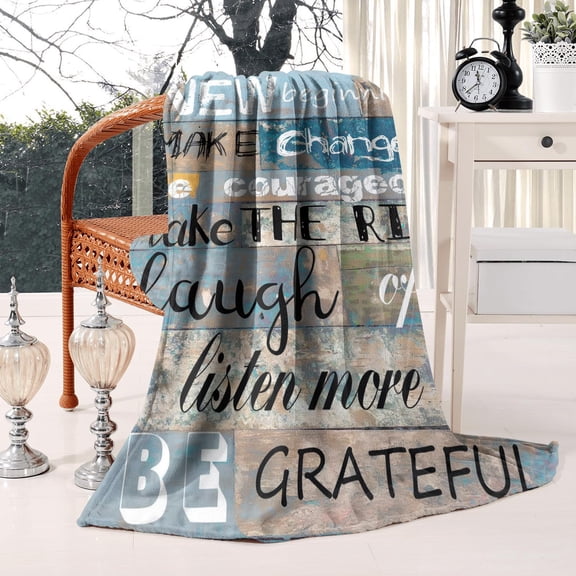 Birthday Gifts for Women - Cozy and Chic 50x60 Birthday Blanket - Bed Throw Blanket for Women and Men Wooden Texture Word Blanket