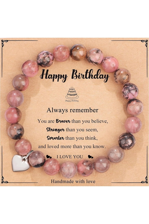Birthday Gifts for Women From 13 To 80 Years Old, Natural Stone Bracelets Birthday Gifts for Mom, Daughter, Grandma, Sister, Colleague