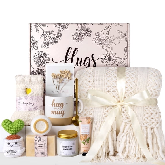 Get Well Soon Gifts Baskets for Women Self Care Gifts w/Blanket, Spa Care Package After Surgery Inspirational Thinking of You Sympathy Gift, Care Package for Her, Mom, Wife, Friends
