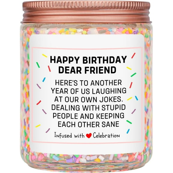 Birthday Gifts for Women Men, Friendship Gift for Friends, Unique Christmas Female Coworker, Bestie, Happy Birthday Vanilla Cream Candles