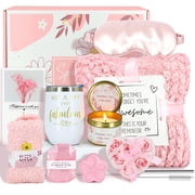Birthday Gifts for Women, Unique Luxury Self Care Box Gift,Get Well Soon Gifts Basket for Women, Flower Relaxing Spa Gift Basket Bath Set