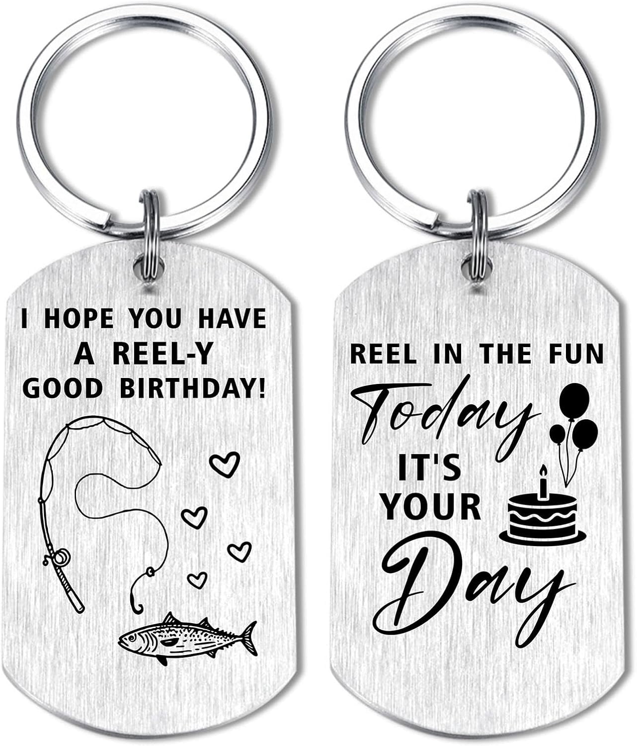 Birthday Gifts fpr Fisherman - Birthday Keychain for Fisherman, Dad ...