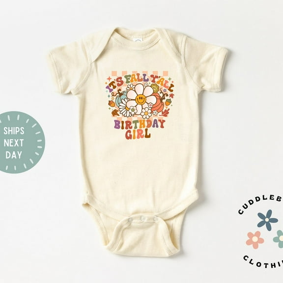 Birthday Girl Baby Bodysuit, Fall Theme Birthday, Baby Girl First Birthday, Cake Smash Outfit, Baby Birthday Gift, 1 year