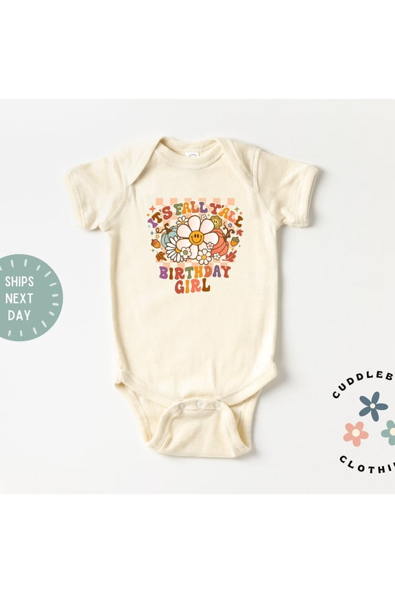 Birthday Girl Baby Bodysuit, Fall Theme Birthday, Baby Girl First Birthday, Cake Smash Outfit, Baby Birthday Gift, 1 year