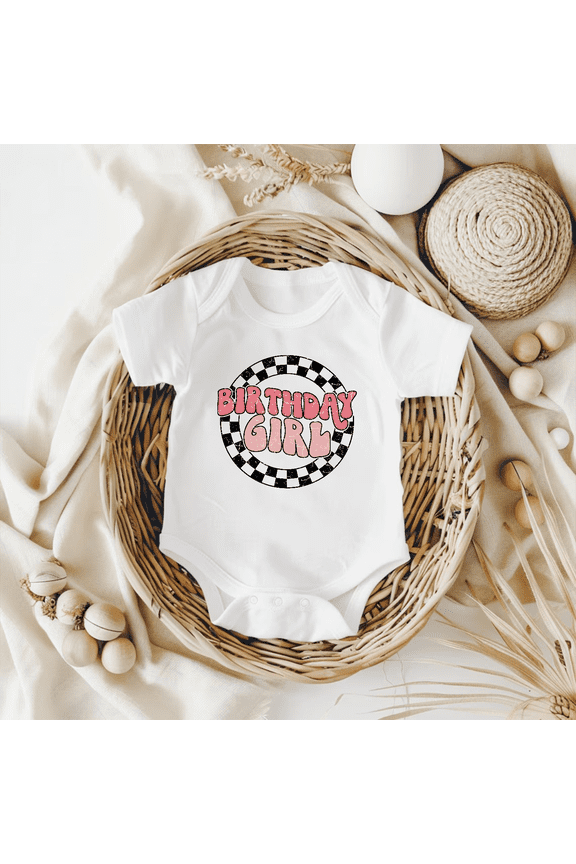 Birthday Girl Baby Bodysuit, Retro Infant Outfit, Newborn Gift
