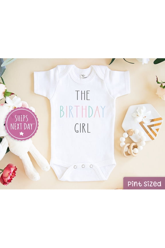 Birthday Girl Baby Onesie- The Birthday Girl Bodysuit- Modern Birthday Gift Cute Baby Onesie, BABY BODYSUIT LAT 4424